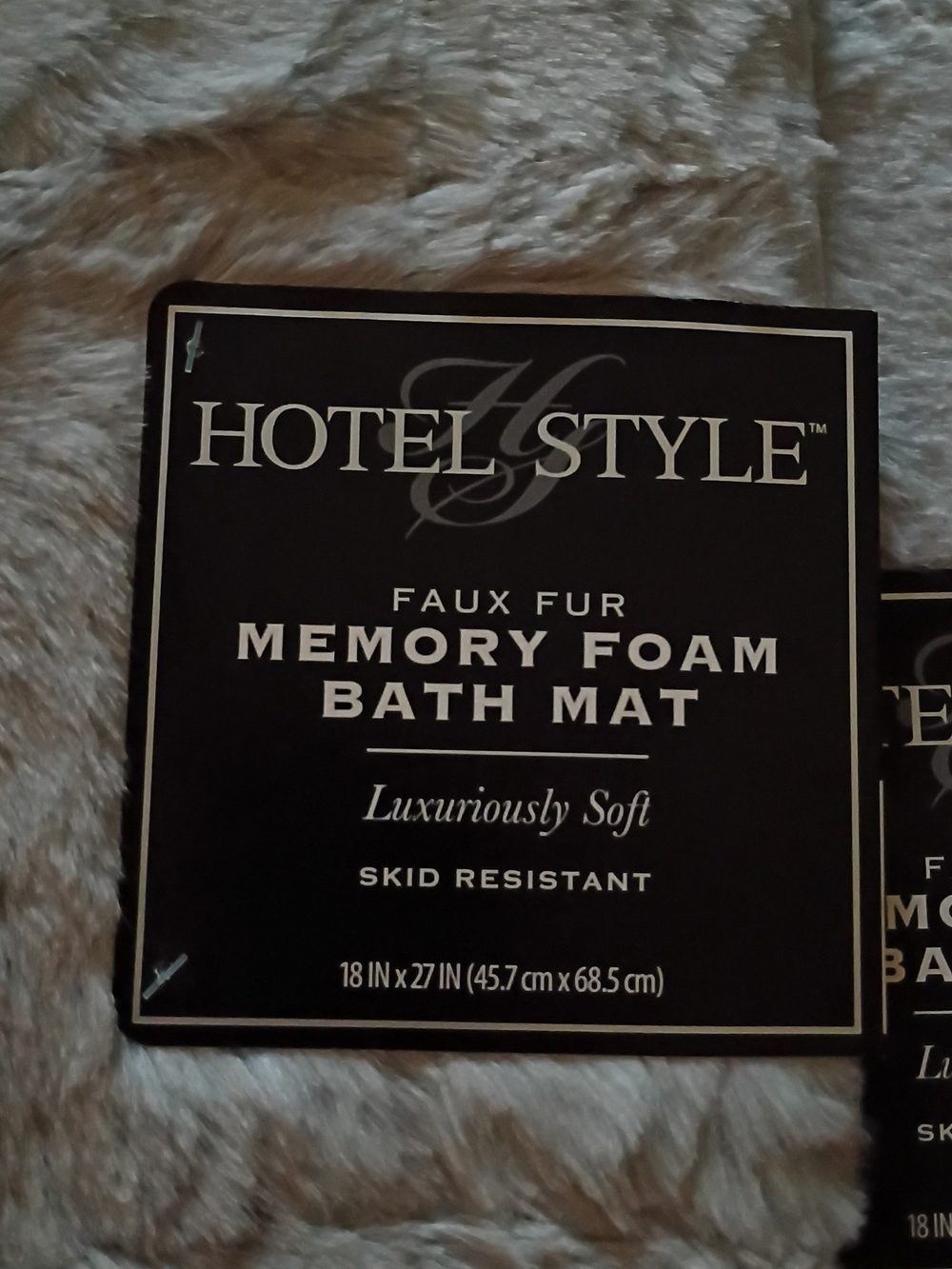 Faux Fur Memory Foam Bath Mat - Gray